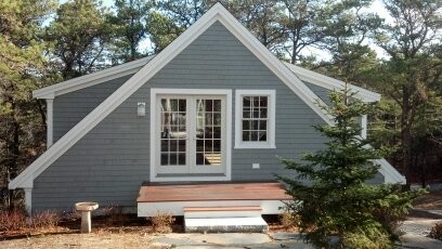 Cape garage with living space above - Custom Home Builder Provincetown 